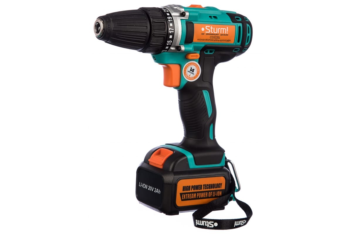Аккумуляторная дрель-шуруповерт Sturm CD3220L