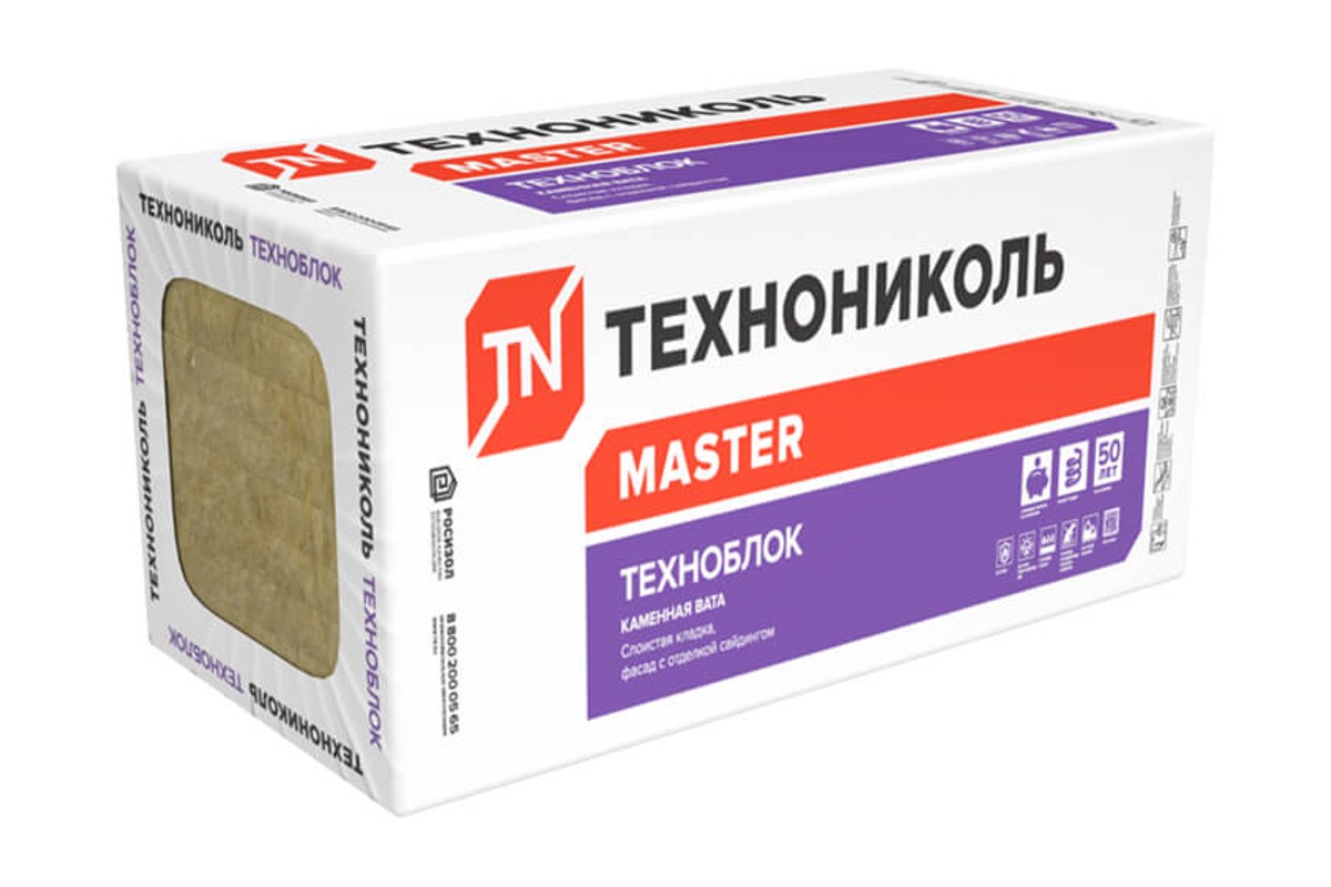 Технониколь ТЕХНОБЛОК 50мм 5,76м2 (1200х600х50; 8лист)