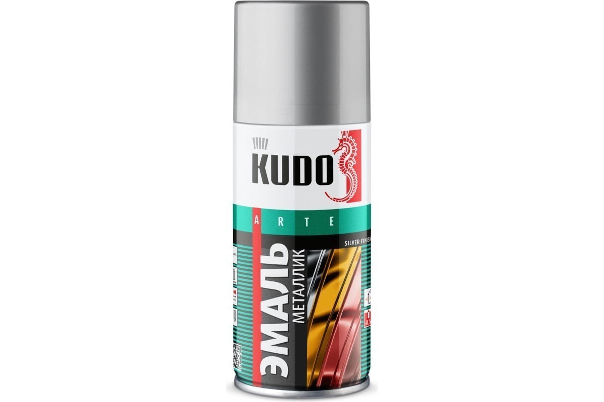 Эмаль металлик универсальная быстросохнущая KUDO SILVER FINISH хром KU-1027