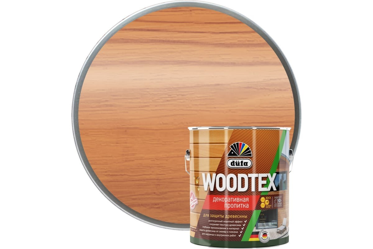 Пропитка декоративная Дюфа орегон Woodtex 3,0 л
