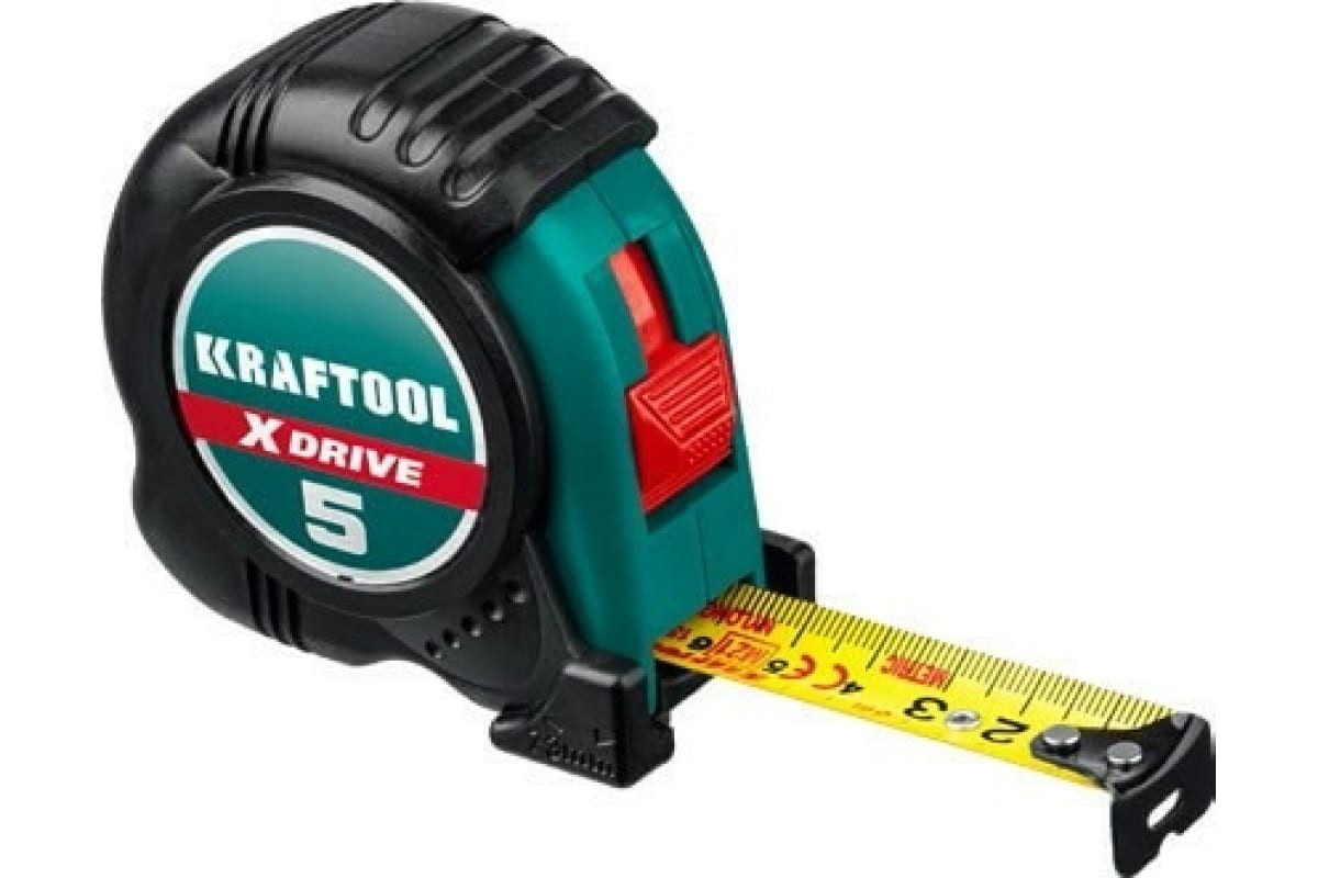 Рулетка KRAFTOOL X-Drive 5м/19мм с ударостойким обрезиненным корпусом 34122-05-19_z02